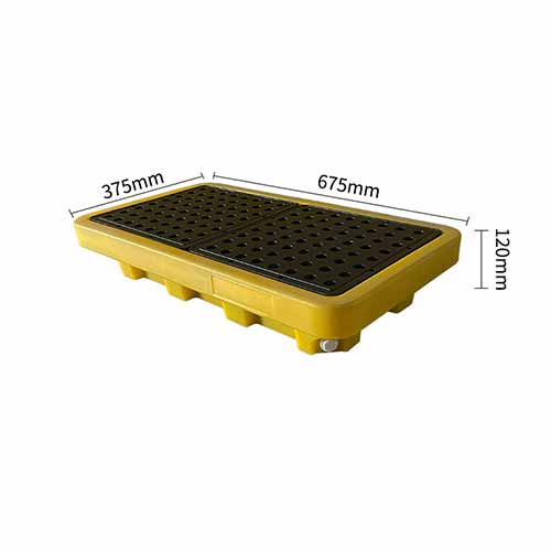 TS-SPM01 IBC Döküntü–Sızıntı Paleti (Laboratuvar) ölçü tablosu ve teknik çizim